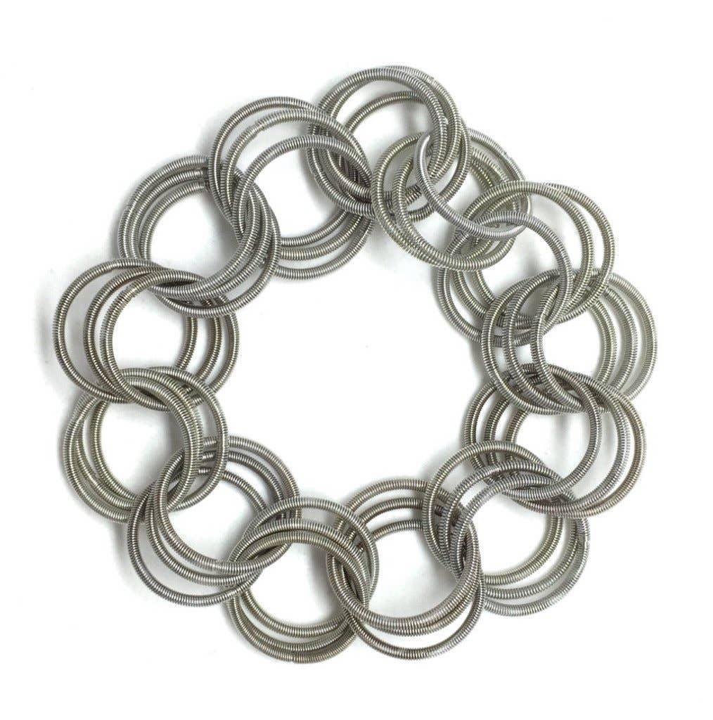 601B - Silver Spring Ring Bracelet