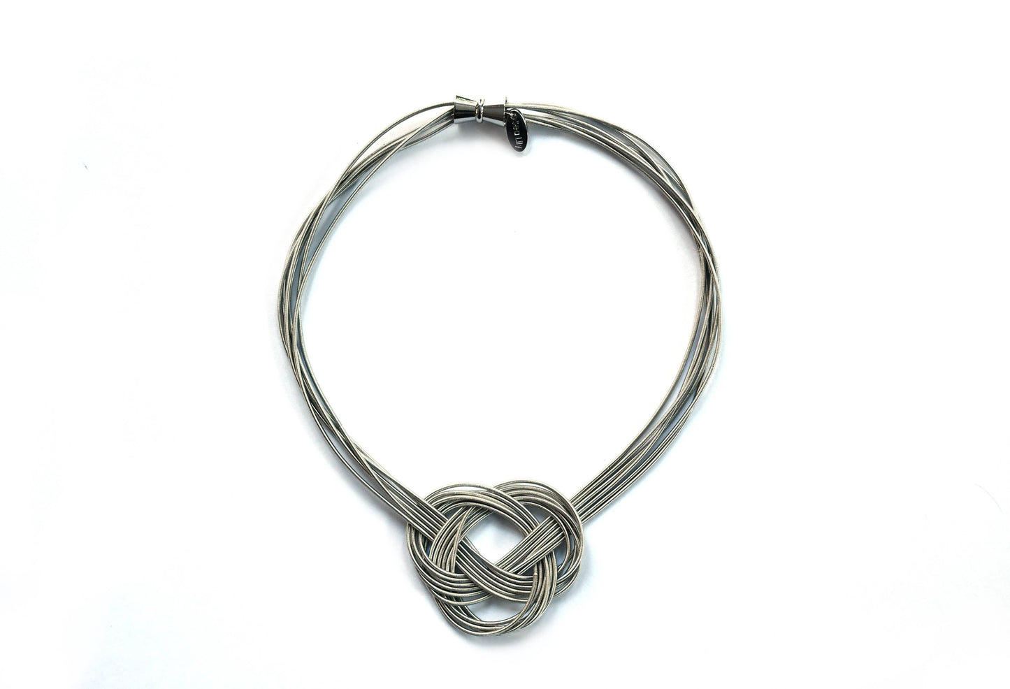 Silver Large Knot Link & Chain Necklace