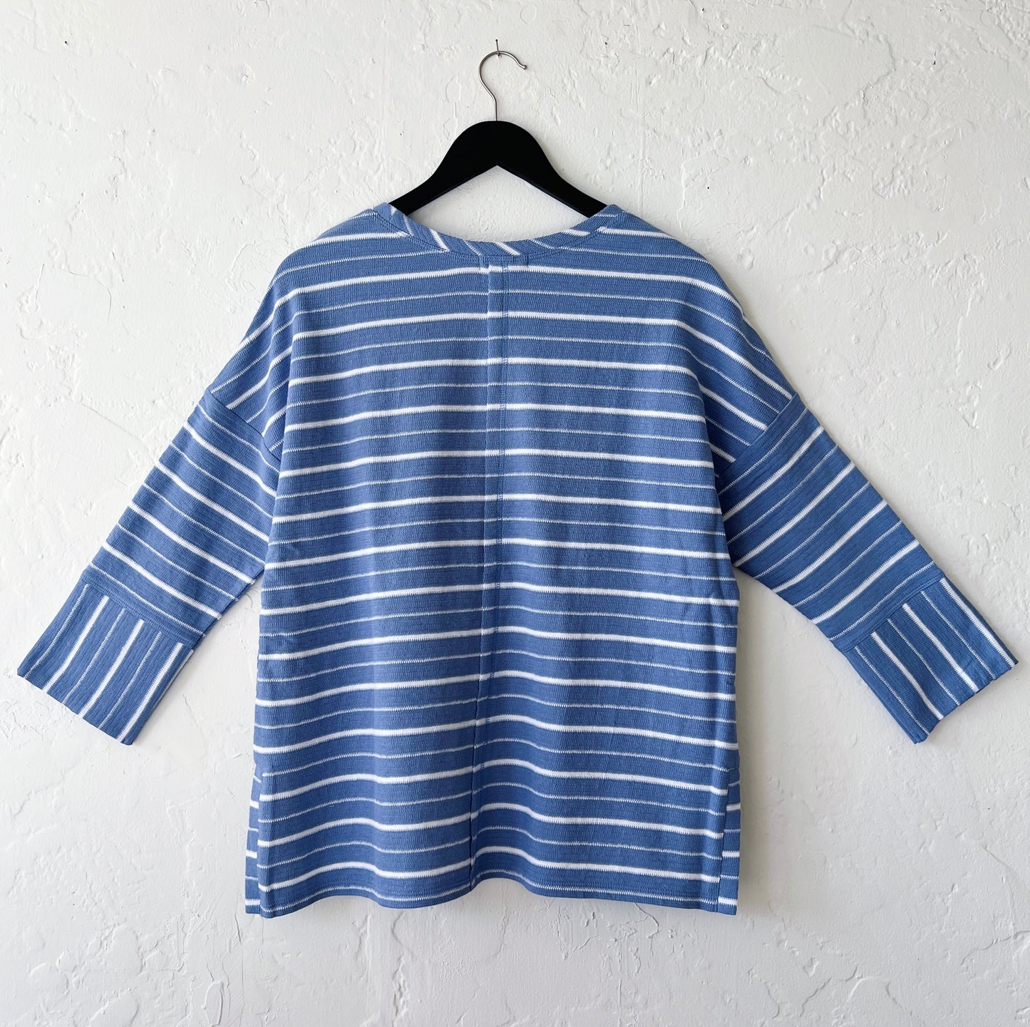 Weekend Terry Striped Boxy Crew in Rain