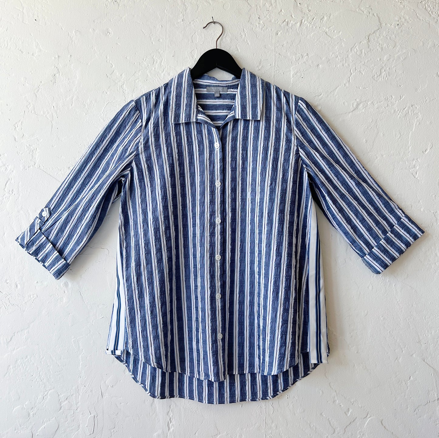 Palm Beach Indigo Stripe Ribbon Trim Tunic
