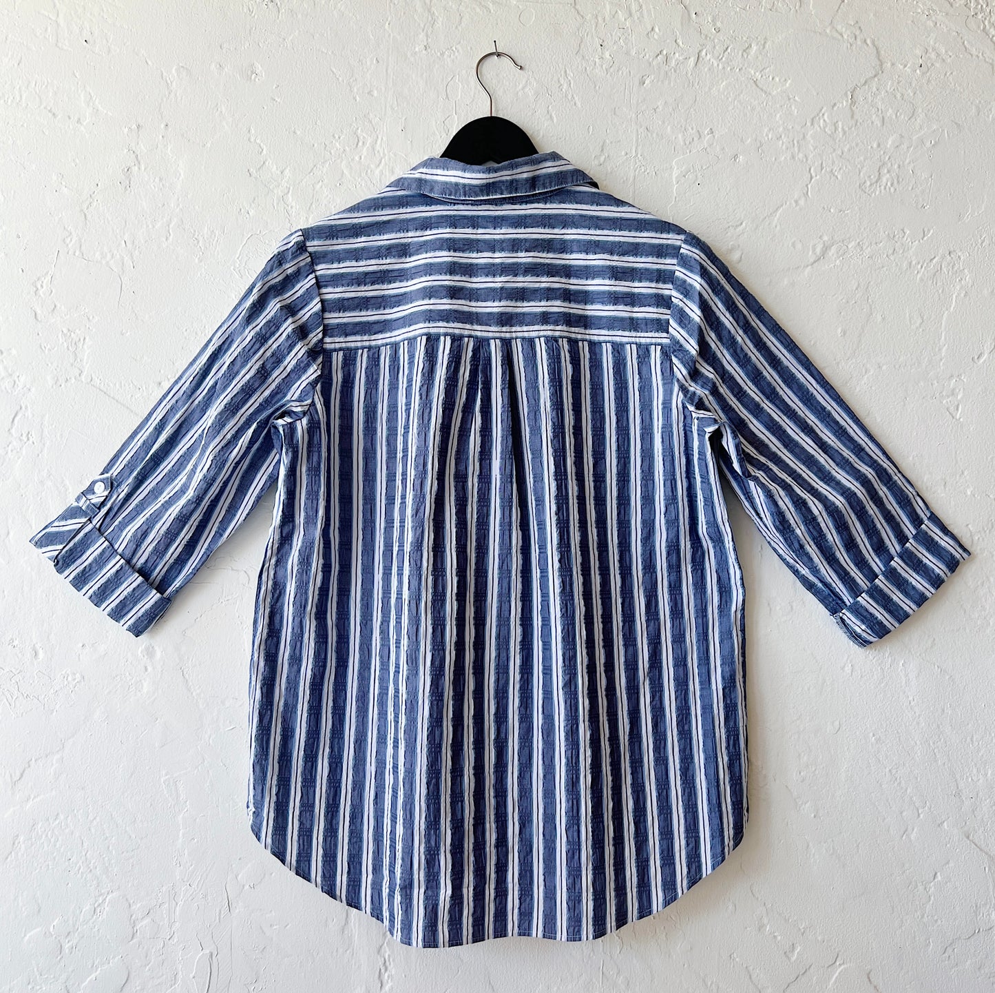 Palm Beach Indigo Stripe Ribbon Trim Tunic