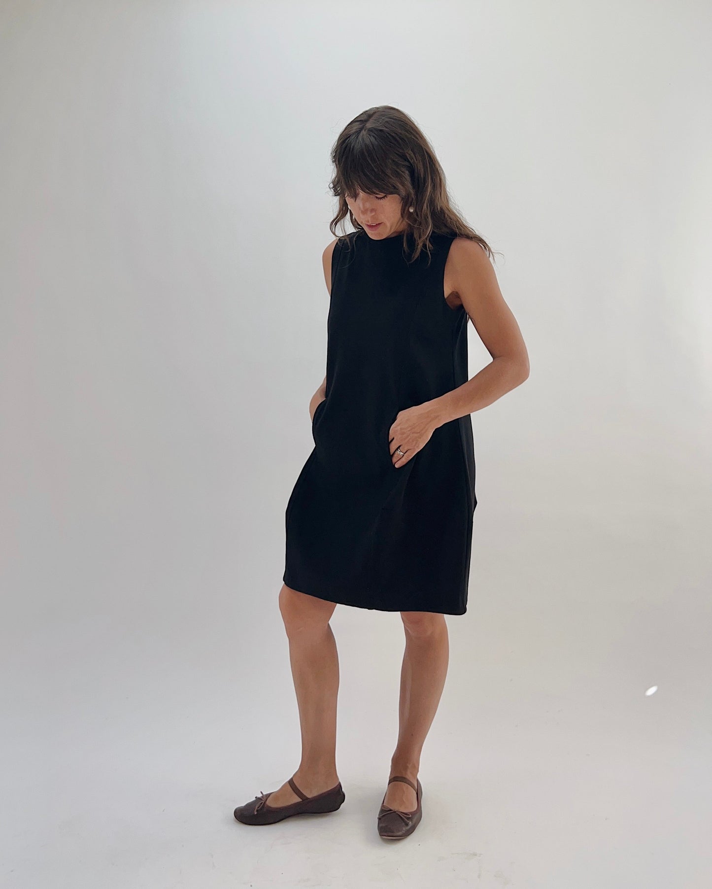 Eleven Stitch | Ponte Bubble Dress in Black