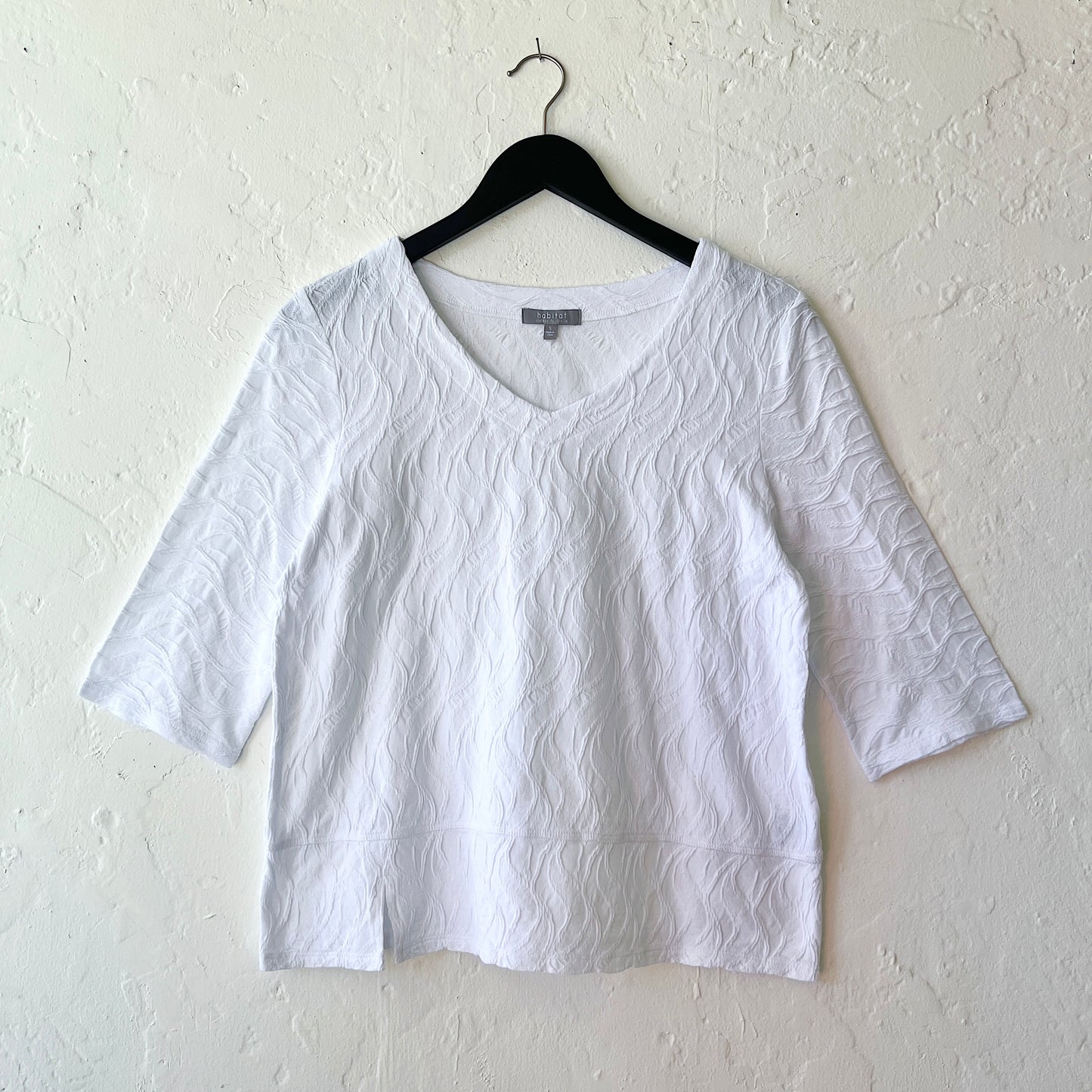 Cascade Cotton Elbow Sleeve Tee in White