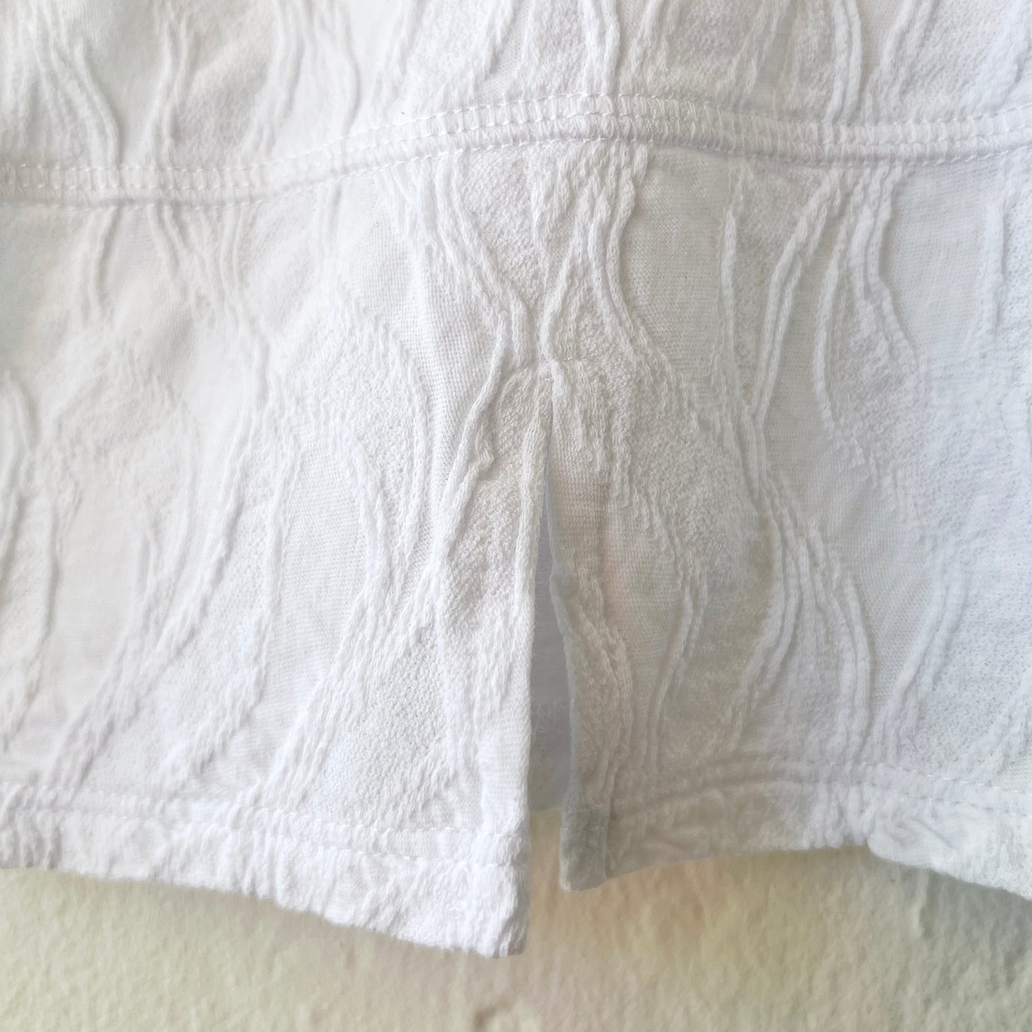 Cascade Cotton Elbow Sleeve Tee in White