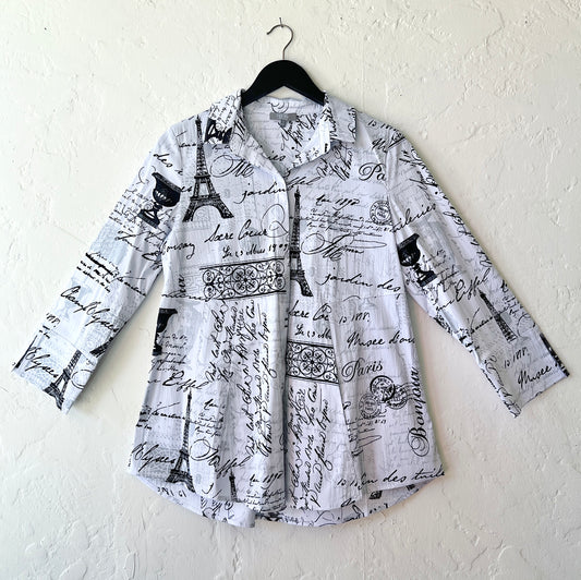 The "One" Shirt in Parisian Print - FINAL SALE