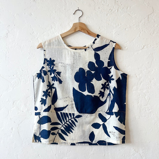 Basic Tank in Foglie Print