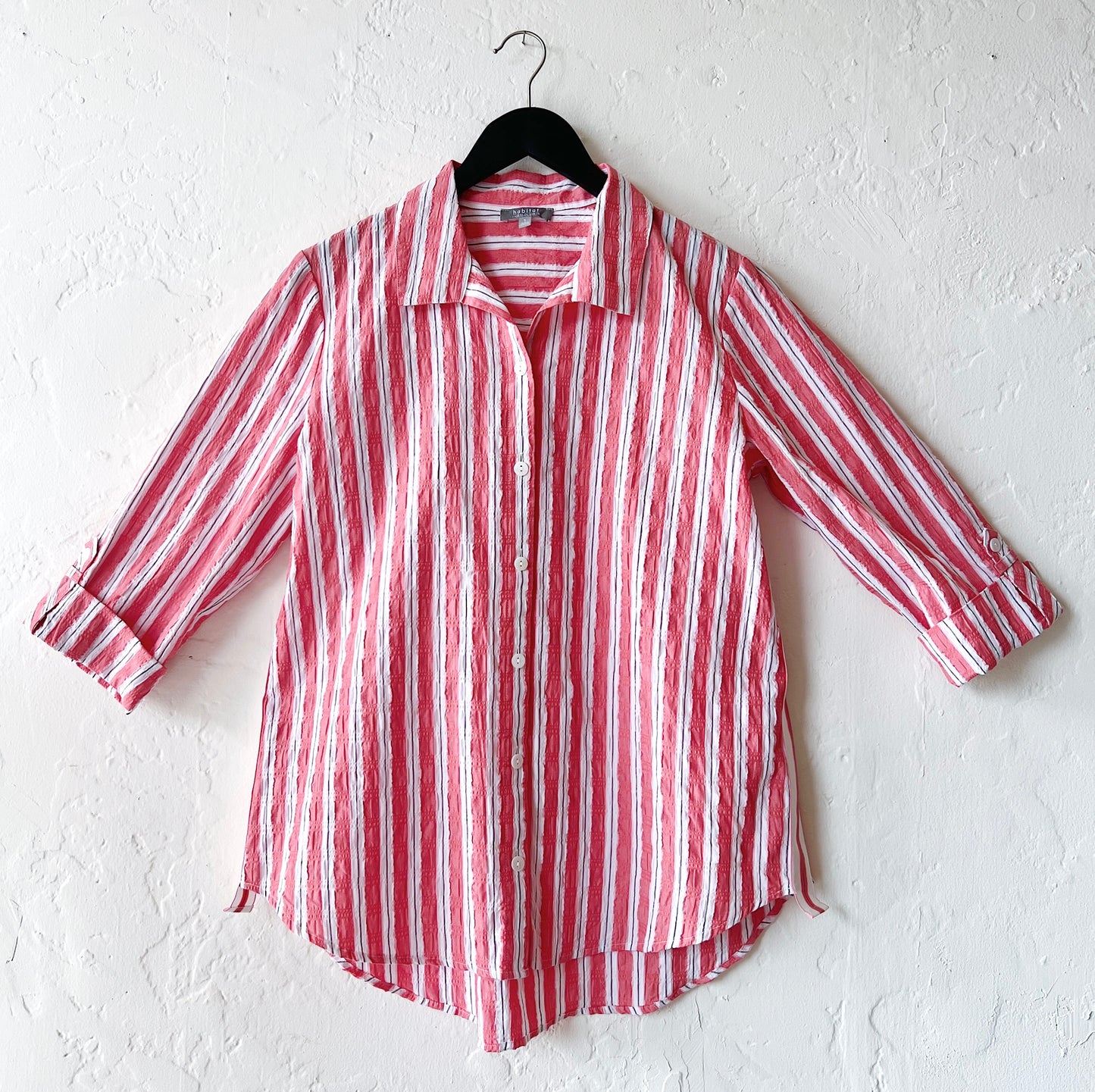 Palm Beach Stripe Ribbon Trim Tunic in Papaya