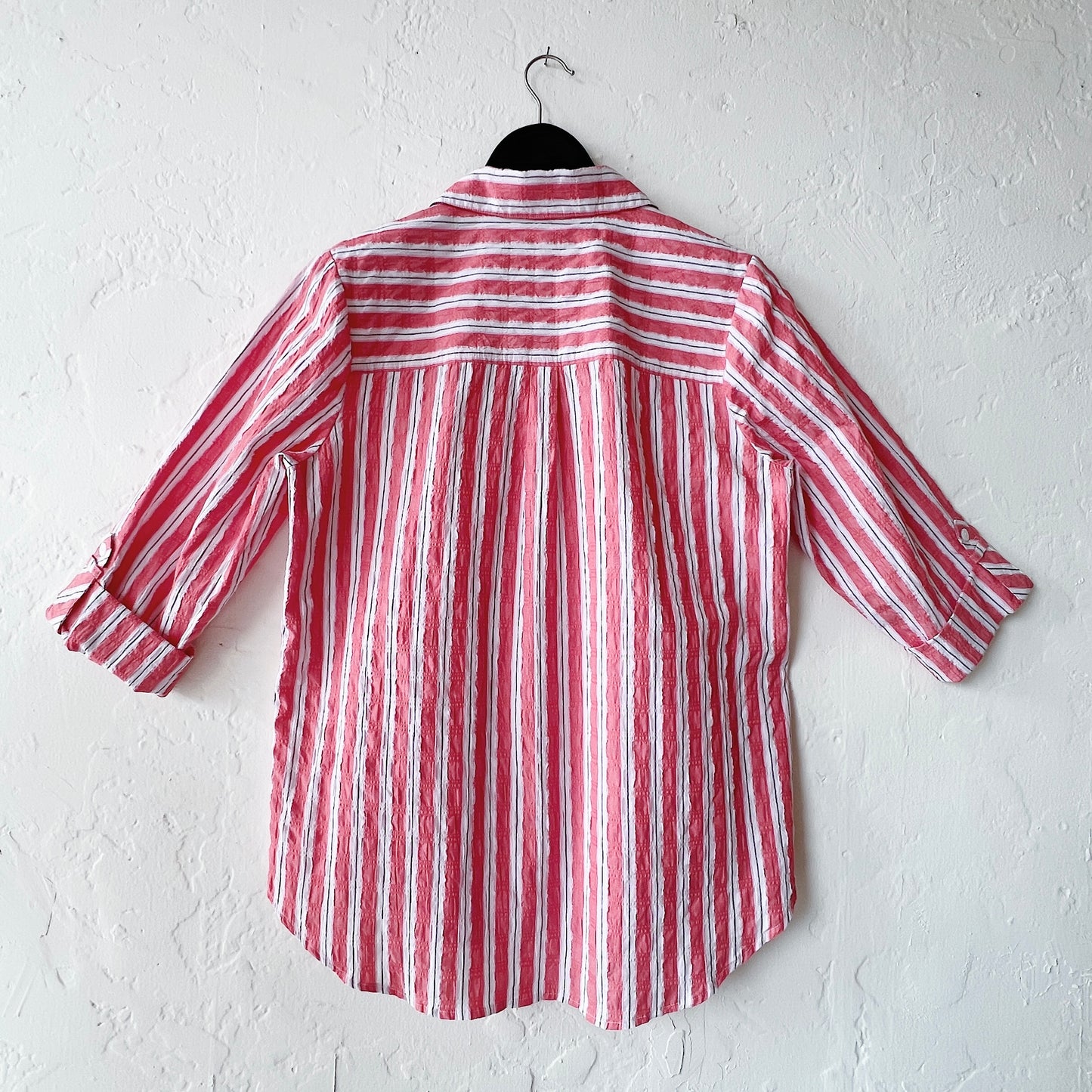 Palm Beach Stripe Ribbon Trim Tunic in Papaya