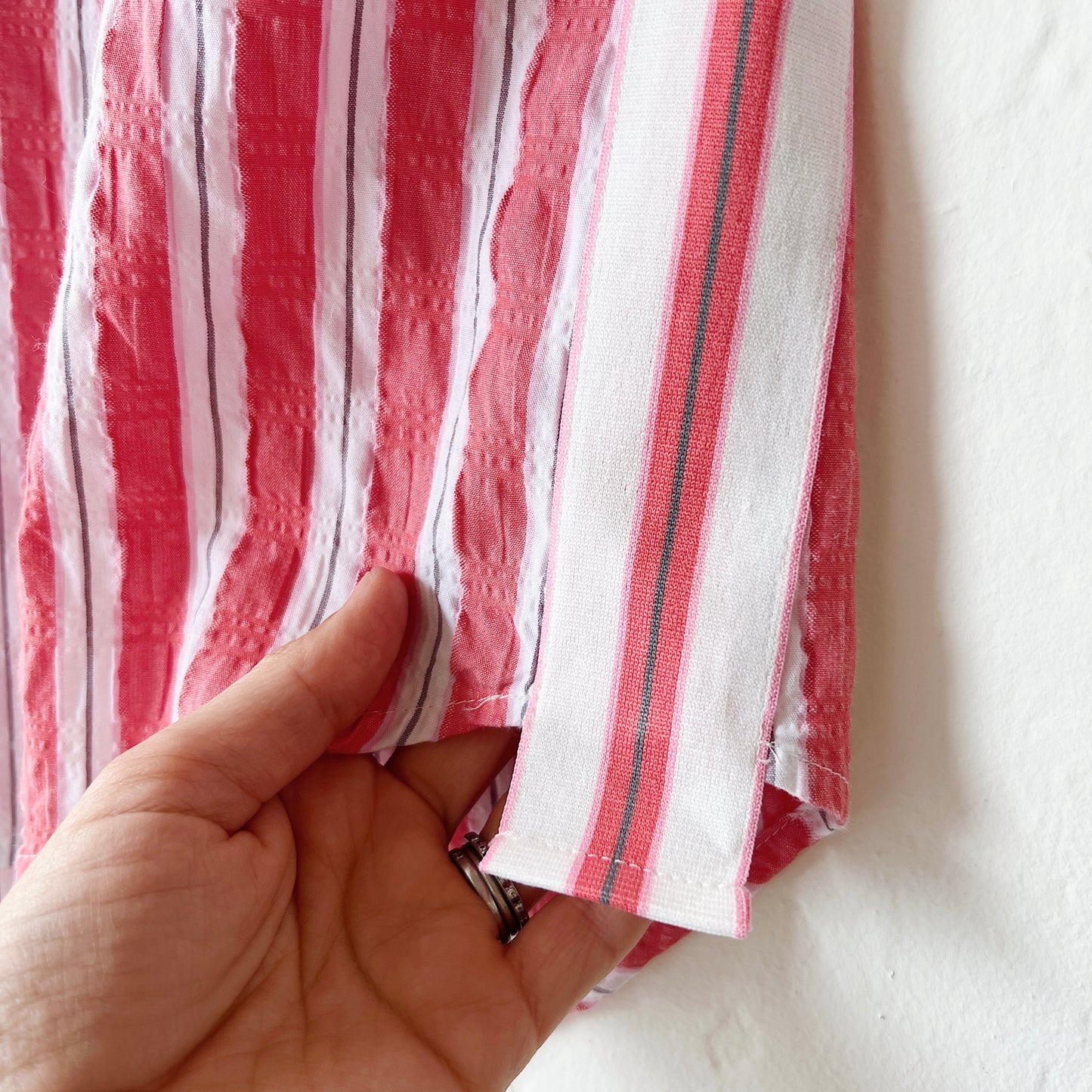 Palm Beach Stripe Ribbon Trim Tunic in Papaya