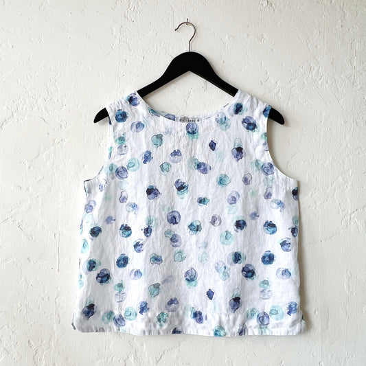 Cut Loose | Boxy Tank in White Ink Spot